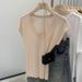 Women's Fashionable Short-Sleeved U-Neck Sweater Factory Direct Sales Relaxed Fit Inner Wear Stylish T-Shirt_ecoleips.com