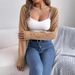 Real Shot Of Spring/summer European And American Casual Solid Color Hollow-out Lantern Sleeve Shawl Sweater Coat._ecoleips.com