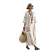 Women's 3D Digital Print Kaftan Long Dress V Neck Three Quarter Sleeve Long Patch Pocket_ecoleips.com