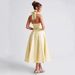 Women's Long Evening Dress V Neck Halter Neck Sleeveless Jacquard Belted Waist High End Party Dinner Gown 2025_ecoleips.com