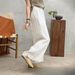 Suitable For All Seasons Loose Embroidered Double-Layer Ramie Wide-Leg For Women 2025 Summer New Elegant Solid Color Linen Versatile Straight-Leg_ecoleips.com
