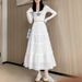 White Cake Skirt Women's Spring And Summer New Style Skirt Gentle Style Small Mid Length Skirt High Waist Temperament Elegant Skirt_ecoleips.com