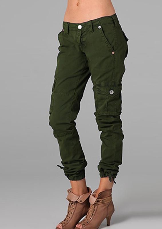 Women's Clothing Multi Pocket Workwear Tactical PantsSports Casual Pants Youth Leggings Nine Part Female_ecoleips.com