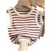 French Striped Women's Camisole Tank Top Slimming Knit Sweater Chic Popular Style 2025 New Fashion Top_ecoleips.com