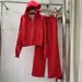 Women's Style Sports Casual Patchwork Striped Two-Piece Set With Zip Up Top Elastic Waist Wide Leg Pants_ecoleips.com