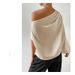 Women's Clothing Shoulder Long Sleeve T-Shirt Sexy Shoulder Loose Shoulder Temperament Women's Slant Collar Top_ecoleips.com