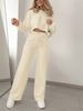 Women's Solid Color Two Piece Set Pullover Sweatshirt & Casual Pants Autumn/Winter Combo European & American Fashion Bestseller_ecoleips.com
