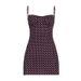 2025 European And American Style Vacation Polka Dot Print Bustier Strap Dress, Waist-cinching Mesh Sexy Low-cut A-line_ecoleips.com