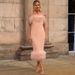 Elegant High-Waist Pencil Dress With Backless Detail - Stretchy Bodycon Midi Dress For Women, Office To Party Chic_ecoleips.com