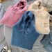 Women's Clothing Fleece Hoodie – Oversized Cozy Pullover With Hood, Soft Sherpa Lining, Trendy Streetwear For Fall & Winter (Apricot, Blue)_ecoleips.com