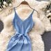 YuooMuoo Elegant Bodycon Split Dress Women Summer 2024 Sleeveless Bandage Backless Sexy Outfits Black Birthday Party Sundress_ecoleips.com