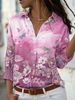 Women's Clothing Women's Print Long Sleeved Collared Shirt Spring Summer For Formal & Casual For Women_ecoleips.com