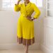 Verve D538 Autumn Winter Women's Suit Collar Fashion OL Elegant Pleated Dress_ecoleips.com