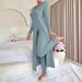 K New Design Round Neck Split Long Sleeve Two Piece Set_ecoleips.com