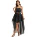 Women's Clothing Sexy Fashion Swallowtail Mesh Skirt Short Front Long Back Irregular Fluffy Skirt_ecoleips.com