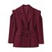 In-stock Solid Color Fashionable Lapel Waist-tied Blazer 2025 Early Autumn European And American Cross-border New Style_ecoleips.com