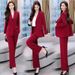 Spring And Autumn New Style Suit Professional Elegant Slim Fit Long Sleeve Blazer Wide Leg Pants Two-Piece Set For Women_ecoleips.com