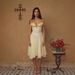 Deep V Neck Evening Gown Wholesale New Christmas Dress with 3D Floral Design Cross Border Single Piece Midi Skirt for Women_ecoleips.com