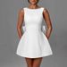 Women's Clothing Pearl Bow Fashion Slim Short Skirt Back Hot Girl A Line Dress_ecoleips.com