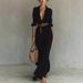 New 2024 Elegant Temperament Sexy Solid Color Irregular Ruched Dress With Waist Belt Womens Solid Color Dress_ecoleips.com