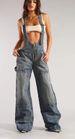 Women's Clothing High Waist Holiday Style Flower Print Suspenders Jumpsuit_ecoleips.com