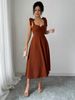 Elegant Women's Solid Color Suspender Long Dress Spring/Summer New Arrivals Independent Website European And American Style_ecoleips.com