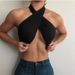 Spring New Women's T-Shirt Solid Color Sexy Versatile Halter Neck Tube Strapless Top Cross-Border_ecoleips.com