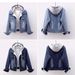 Women's Clothing Velvet Thickened Cotton Cotton Coat Removable Hooded Warm Lambswool Cotton Coat Short Style_ecoleips.com