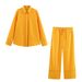New Spring/Summer Linen-Blend Shirt & Wide-Leg Pants Set – Breathable, Wrinkle-Free, I Colors | Neutral Unisex Outfit For Casual & Office (XS/S/M/L)_ecoleips.com