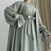 Verve New Abaya Set Dress With Bow Tie Waist Robe Women's Fashion MSL110_ecoleips.com