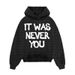 Women's Casual Loose Hoodie High Street Fashion Trend Unique Personality Letter Print Top Versatile Simple Design_ecoleips.com