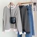 European American Style Striped Texture Thin Sweatshirt For Women, Casual Round-neck Pullover, 2025 Autumn And Winter,_ecoleips.com