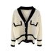Core-spun Yarn/French Retro Style Cardigan Jacket For Women, Knitted Sweater Cardigan, Autumn Wear, 2026 New Popular_ecoleips.com