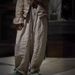 Suitable For All Seasons 24/3 SN29 Spring Loose Literary Casual Solid Color Linen Drawstring Waist Wide-leg Pants_ecoleips.com