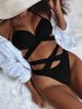 Women's Clothing Solid Color Two Piece Swimsuit Provides Comfort And Style High Waisted Strappy Bikini_ecoleips.com