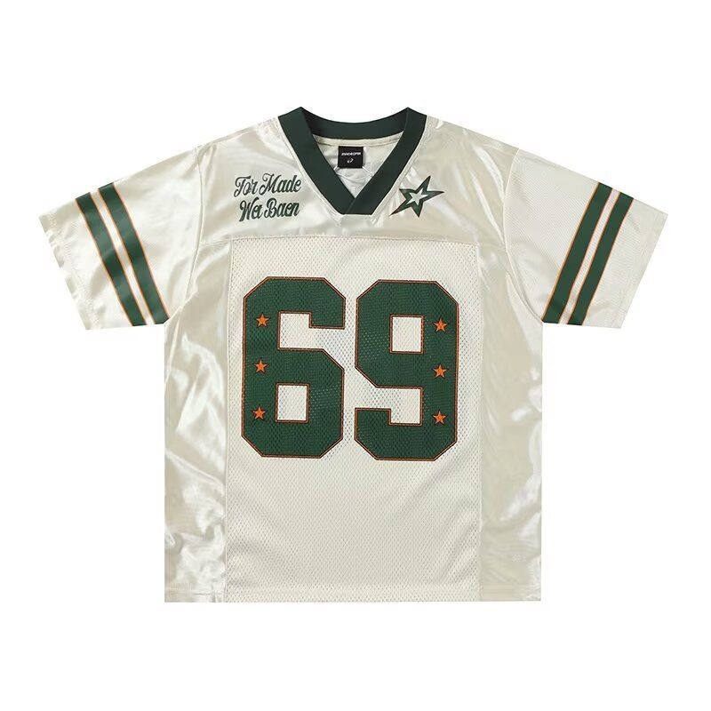 Unisex Retro American Patchwork Mesh Loose Fit Sports T-Shirt Vintage Streetwear Basketball Jersey for Summer_ecoleips.com