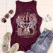 Women's Clothing Fashion Letter Print Round Neck Vest_ecoleips.com