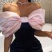 New In-Stock Spring European And American Women's Fashion Off-Shoulder Bow Tight Birthday Party Mini Dress_ecoleips.com