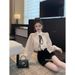 French-style Elegant Blouse For Women, Autumn And Winter Court-style Ruffled Lace Base Shirt With Puff Sleeves_ecoleips.com