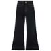 In-stock Stretchy High-waisted Black Gold Contrast-stitched Wide-leg Flared Jeans Women, Autumn Pear-shaped Body,_ecoleips.com