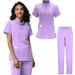 Women's Clothing Surgical Suit Uniform Women's Jogging Pants Hospital Pharmacy Work Clothes Soft Micro Elastic Hand Washing Clothes SPA Short Sleeve_ecoleips.com