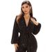 Women's New Fashion Sexy V-Neck Sequin Jumpsuit Wide-Leg Long Pants_ecoleips.com