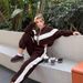 Fashion Suit Casual Sports Suit Zipper Cardigan Trousers Two-piece Suit Women_ecoleips.com