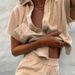 Women's Solid Color Single-breasted Two-piece Set, Home Loose Fashion Casual Suit_ecoleips.com