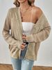 Sexy Knit Cardigan Set – Chic Open-Front Acrylic Sweater With Lace Trim (Khaki, S/M/L)_ecoleips.com