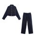 Women's Denim Shirt & Wide-Leg Jogger Pants Set - Stylish Urban Outfit For Casual & Office Wear Fashion Trends_ecoleips.com