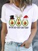 European And American Cross-border Foreign Trade Women's Clothing Christmas Merry Round Neck Printed Ladies Short Sleeve_ecoleips.com