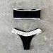 Women's Clothing Swimsuit Solid Color Tube Top Ruffled Beach Hot Spring Bikini_ecoleips.com