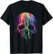 Women's T-Shirts Colorful Melting Skull Art Graphic Halloween T-Shirt_ecoleips.com