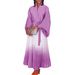 Women's Clothing Plus Size Women's Spring New Fashion Strap Bat Sleeve Top Gradient Color Skirt Two Piece Set_ecoleips.com